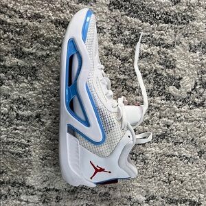 Jordan Blue and White Sneakers with Breathable Mesh and Dynamic Overlays